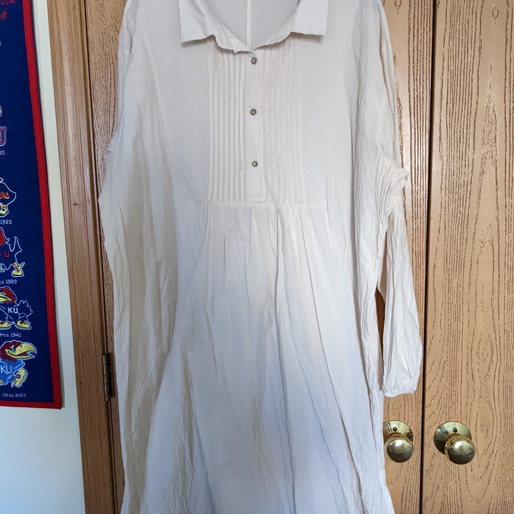 Miss look XXL cotton l/s dress pleated bodice